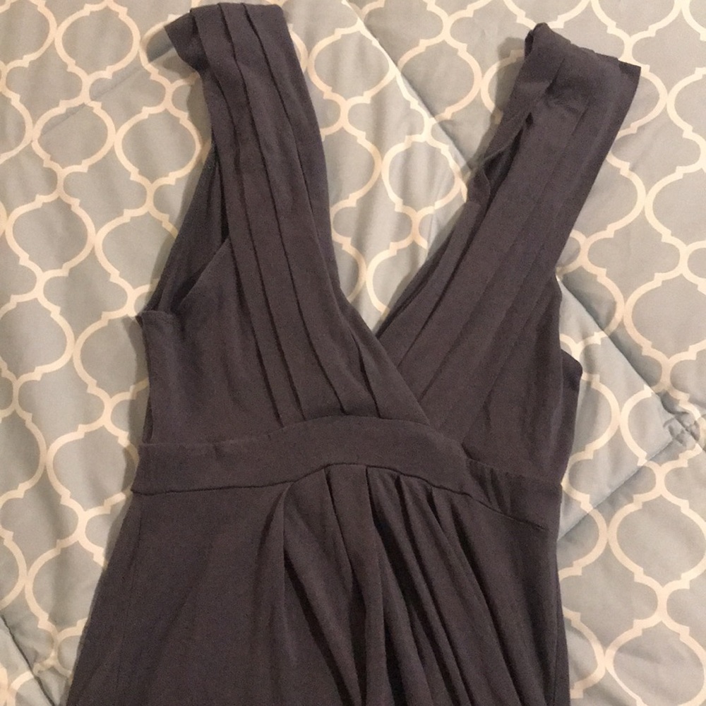 TART Gray dress pleated vneck